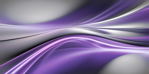 Canvas Print - Purple Chrome Waves On Light