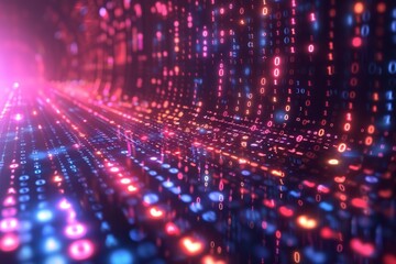 Digital Binary Technology Background created with Generative AI