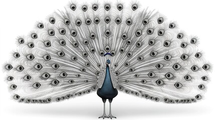 Poster - peacock isolated on white