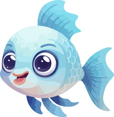 Cute little fish clipart design illustration