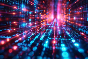 Digital Binary Technology Background created with Generative AI
