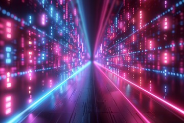 Digital Binary Technology Background created with Generative AI