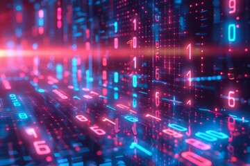Digital Binary Technology Background created with Generative AI