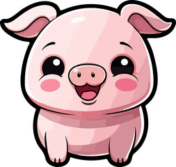 Cute pig clipart design illustration