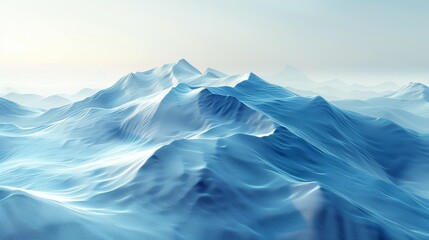 Wall Mural - Abstract Blue Mountain Landscape