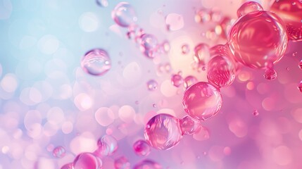 Poster - pink bubbles on a blue background