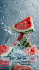 Wall Mural - watermelon and splash