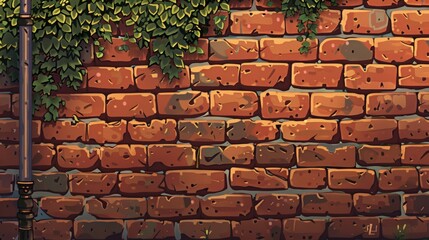 Lively cartoon brick wall with enticing textural details.