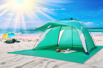 Poster - camping in the beach