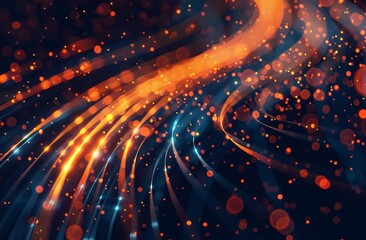 Fototapete - Abstract background speed of data transfer depicted in the style of fiber optic cables technology concept.