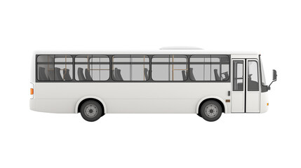 shuttle white bus isolated on a white background