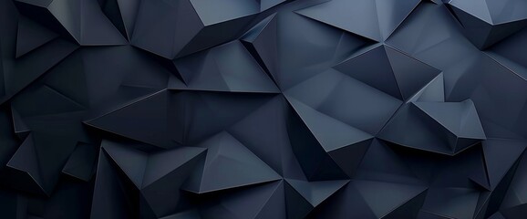 Poster - Dark blue background with geometric shapes.