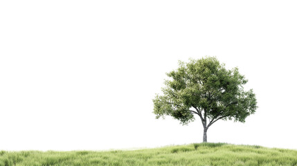 Wall Mural - Landscape single green tree isolated on a white background