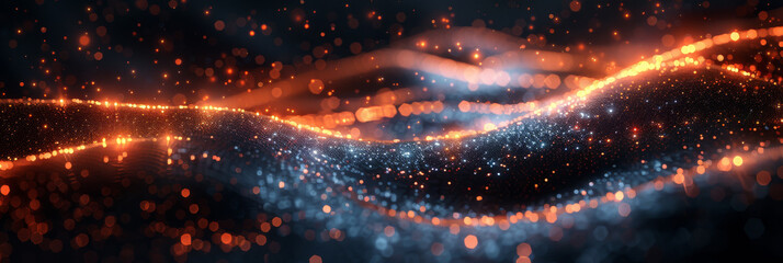Digital background for tech, AI, neural networks, data, audio, graphics