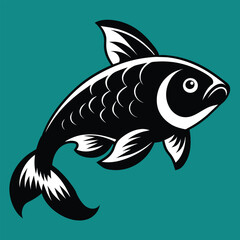 Wall Mural - Solid color Carp fish animal vector design