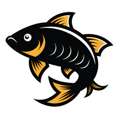 Wall Mural - Solid color Carp fish animal vector design