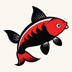 Wall Mural - Solid color Carp fish animal vector design