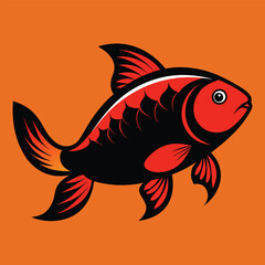 Wall Mural - Solid color Carp fish animal vector design