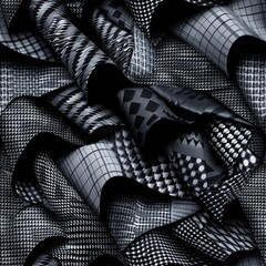 Poster - A seamless pattern with various photo realistic fabric textures forming a repetitive design