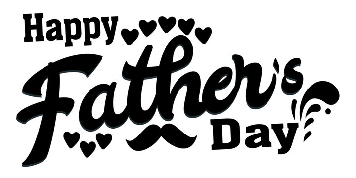 Happy Fathers Day bow, tie, hat , Sunglasses and mustache ,typography banner. Cute typography design template for poster, banner, gift card, t shirt print, label, badge.  eps 10