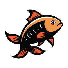 Wall Mural - Solid color Carp fish animal vector design