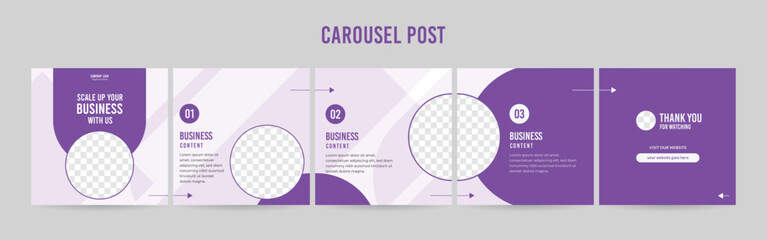 Wall Mural - stunning carousel post template, editable social media layout design, business instagram & linkedin 