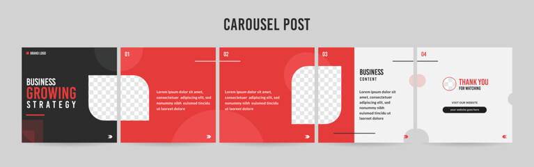 Wall Mural - stunning carousel post template, editable social media layout design, business instagram & linkedin 