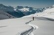 © Iremia - Skier tracks in fresh snow alone on the italian alps