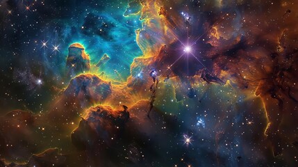 3d model abstract art of radiant celestial stellar nursery abstract nebula artwork birthing newborn 