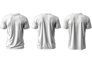 Blank white back t-shirt mockup on transparent background