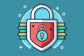 Aufkleber - a padlock with a key on it, A lock icon symbolizing security and privacy