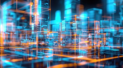 Generic information technology, computer architecture or artificial intelligence abstract concept illustration