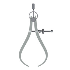 Poster - Outside caliper, long spring caliper. 3D rendering isolated on transparent background