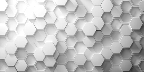 Abstract white background with shadow and hexagon pattern for technology design