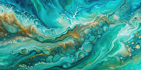 Wall Mural - Acrylic abstract blue green background with fluid art in tidewater green tones , acrylic, abstract, background, blue, green, fluid art, tidewater, tones, vibrant, colorful, texture, painting