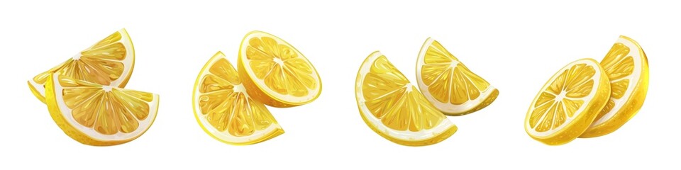 Wall Mural - A cute and lively 3D cartoon lemon slice,suitable for food, beverage promotion, and healthy lifestyle-themed designs isolated on transparent background cutout png