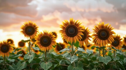 Wall Mural - field of sunflowers