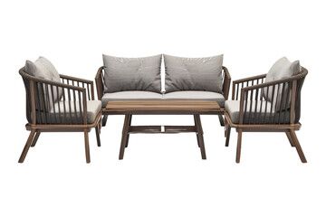 Modern Wooden Patio Furniture Set with Cushions