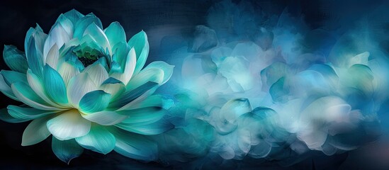 Wall Mural - water lily is surrounded by a dark background Generative AI