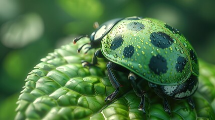 Sticker - beetle on a leaf