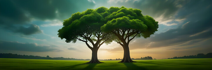 tree around the world good environment and save world save life concept.