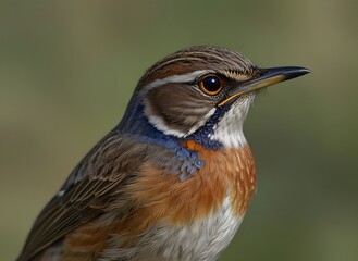 Bluethroat bird close up ( Luscinia svecica )