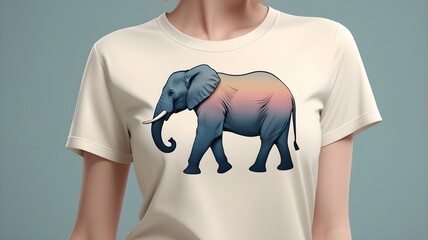 Wall Mural - T-shirt with elephant design