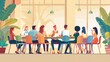 © PZPIXEL.AI - A charity organization meeting in a community hall, planning generated by AI