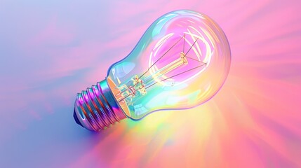 Symbolism art of combining of cyber design and colorful light bulb