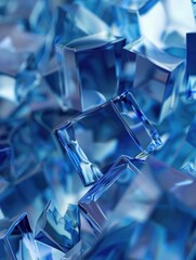 Wall Mural - Blue glass cube collection