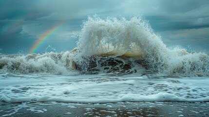 Wall Mural - Rainbow & Waves