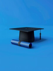 Wall Mural - Graduation diploma and cap