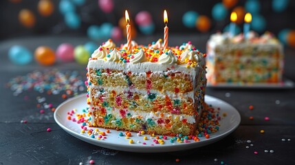 Sticker - birthday cake with candles