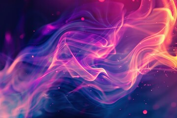 Poster - Vibrant abstract background with flowing smoke patterns and particles in a dreamy composition
